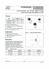 DataSheet STGP8NC60K pdf